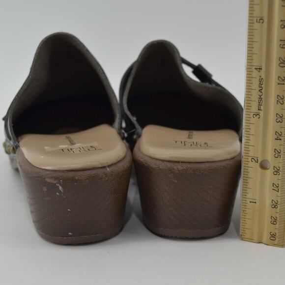 Time and Tru Womens Sz 8 Clogs Black Faux Leather Y2K Style - Picture 4 of 13